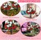 Artificial Cemetery & Memorial Flowers with Vase – Red & White Silk Rose Gravesite Bouquet, Outdoor Headstone Decoration, Long-Lasting Memorial Arrangement (2 Sets)